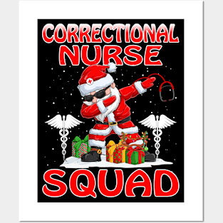 Christmas Correctional Nurse Squad Reindeer Pajama Dabing Santa Posters and Art